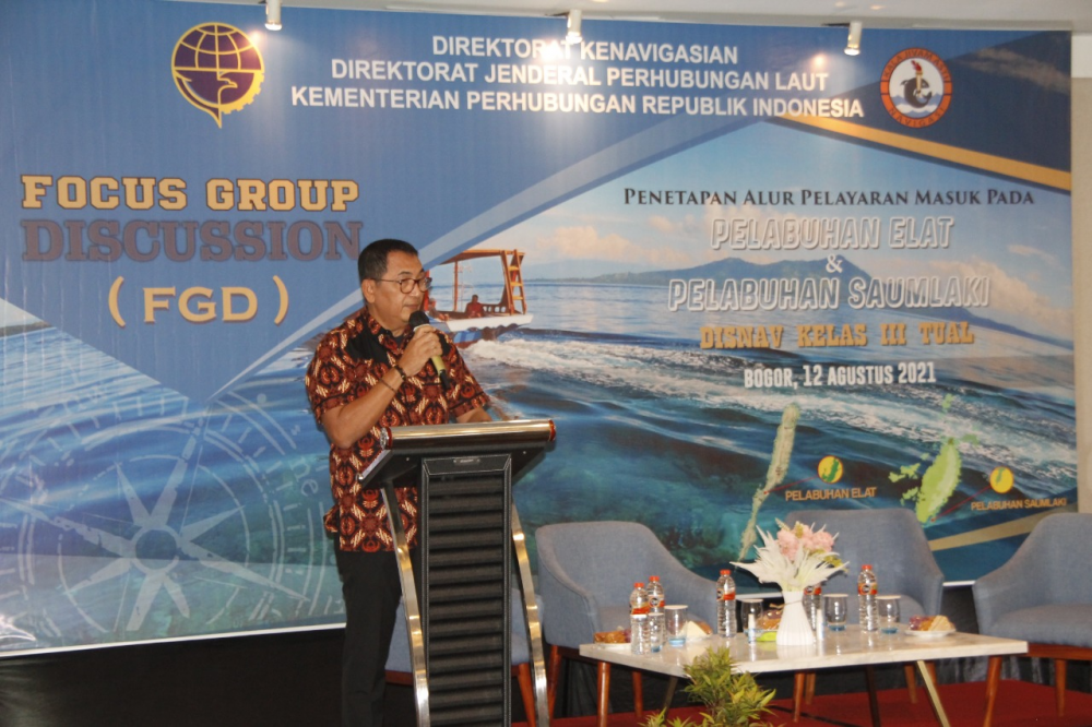 TINGKATKAN SEKTOR PEREKONOMIAN MALUKU MELALUI TOL LAUT, KEMENHUB GELAR FGD PENETAPAN ALUR PELAYARAN MASUK PELABUHAN ELAT DAN PELABUHAN SAUMLAKI