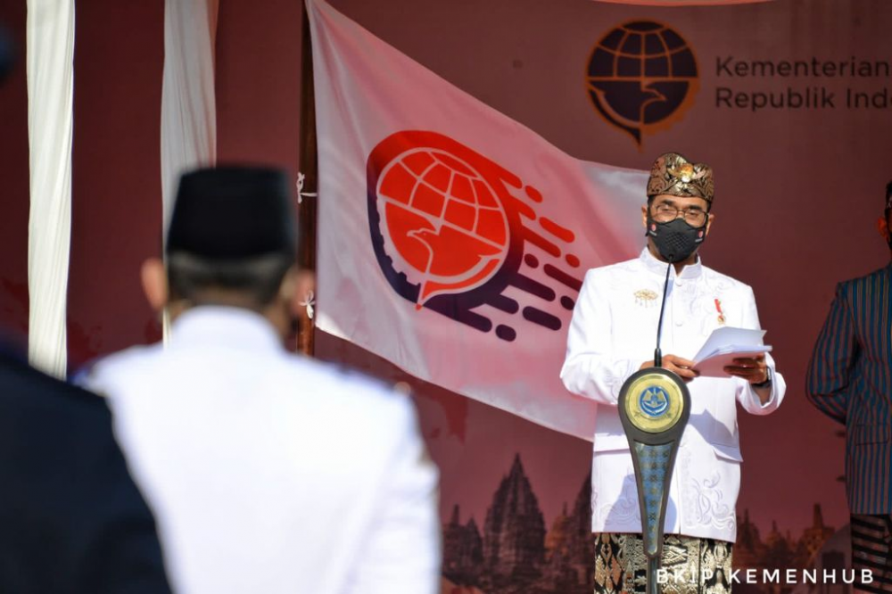 HARI PERHUBUNGAN NASIONAL 2021, MENHUB AJAK INSAN PERHUBUNGAN TERUS BERGERAK HARMONIKAN INDONESIA