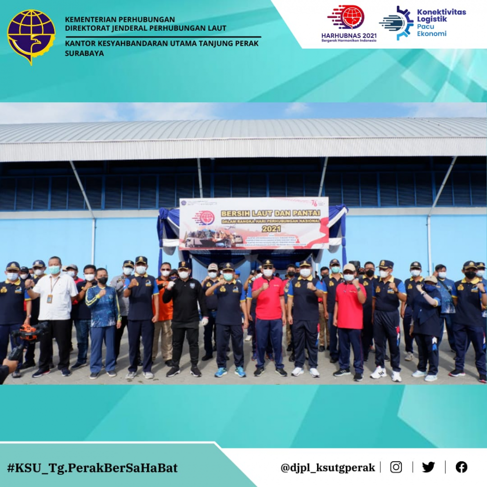 Kegiatan Bersih Laut dan Pantai dalam rangka Hari Perhubungan Nasional 2021