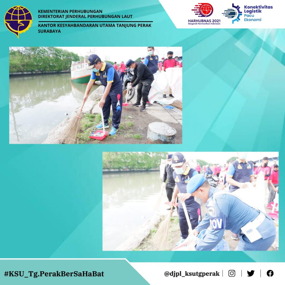 Kegiatan Bersih Laut dan Pantai dalam rangka Hari Perhubungan Nasional 2021