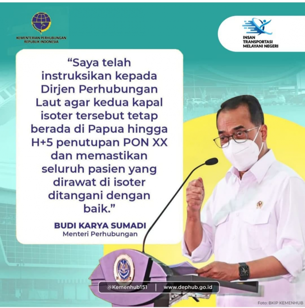 Kemenhub Siapkan 2 Kapal Isoter dan 4 Bandara Hingga H+5 Penutupan PON XX Papua