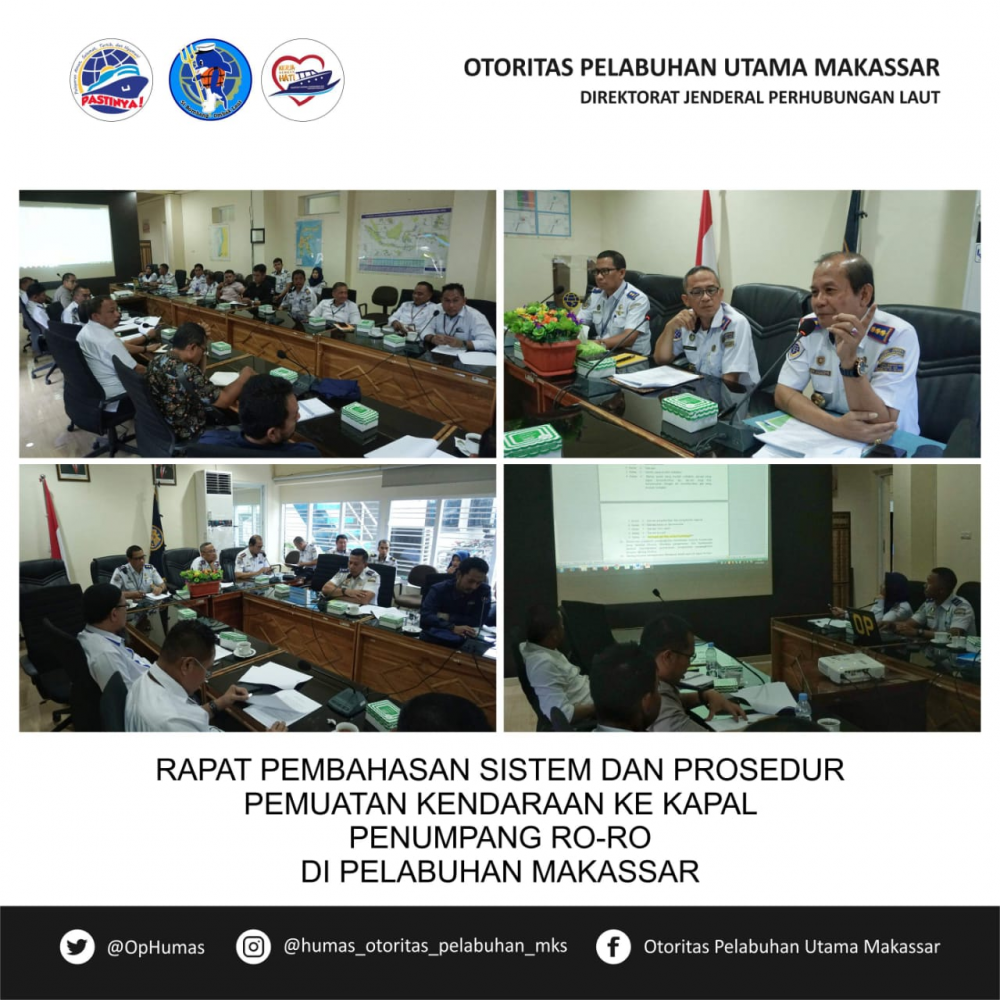 Rapat Pembahasan Sistem dan Prosedur Pemuatan Kendaraan ke Kapal Penumpang Ro-Ro di Pelabuhan Makassar
