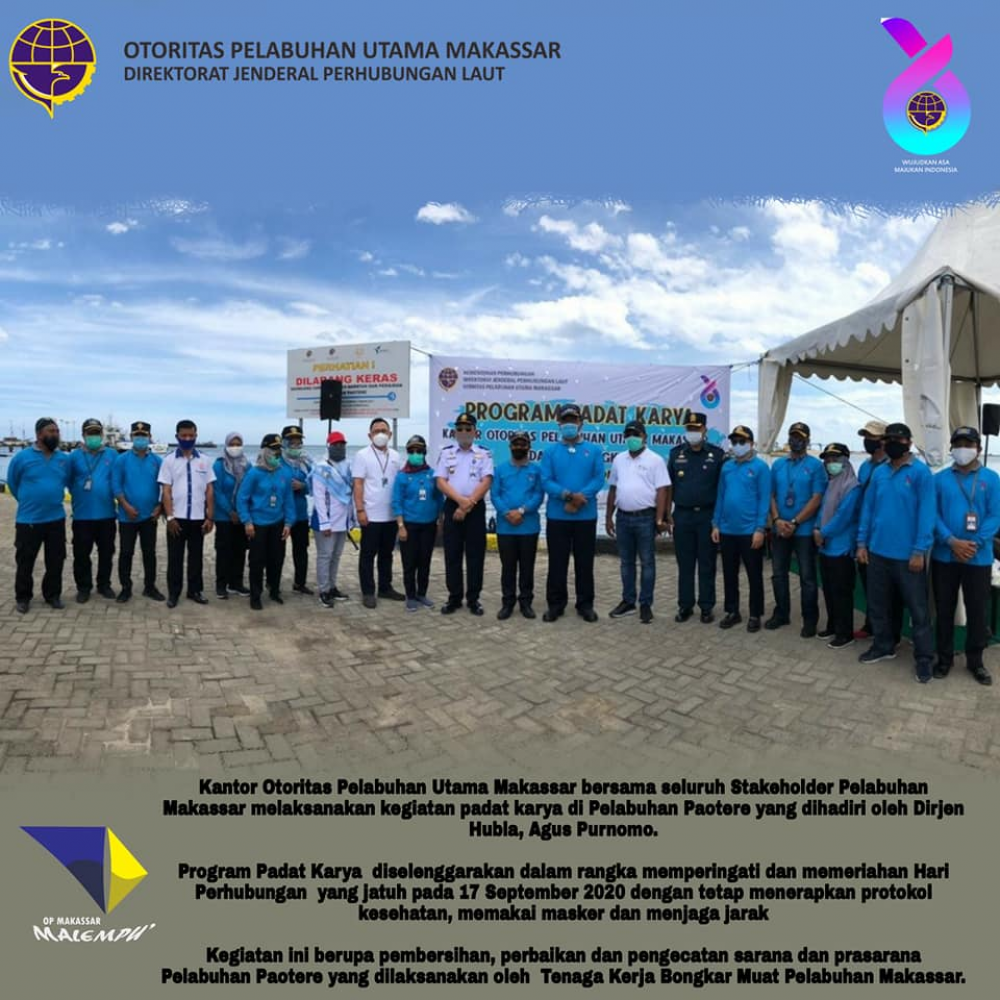 Kegiatan Padat Karya OP Makassar Menyambut HARHUBNAS