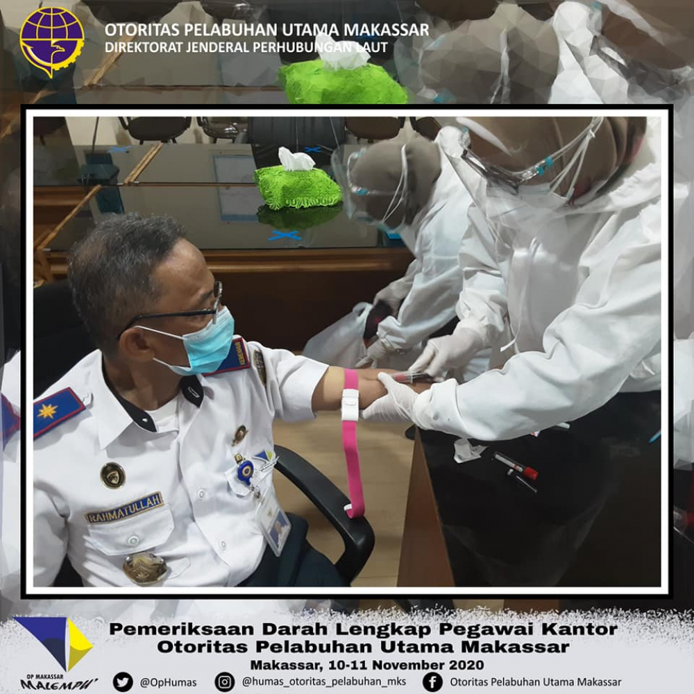Cek darah lengkap pegawai OP Makassar