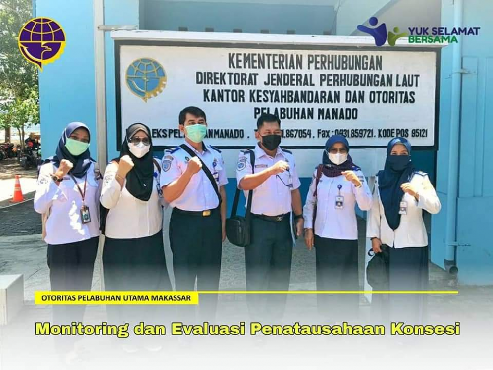 Kegiatan Monitoring dan Evaluasi diterima oleh Kepala KSOP Kelas III Manado dan dihadiri oleh PT. Pelindo IV Cabang Manado.