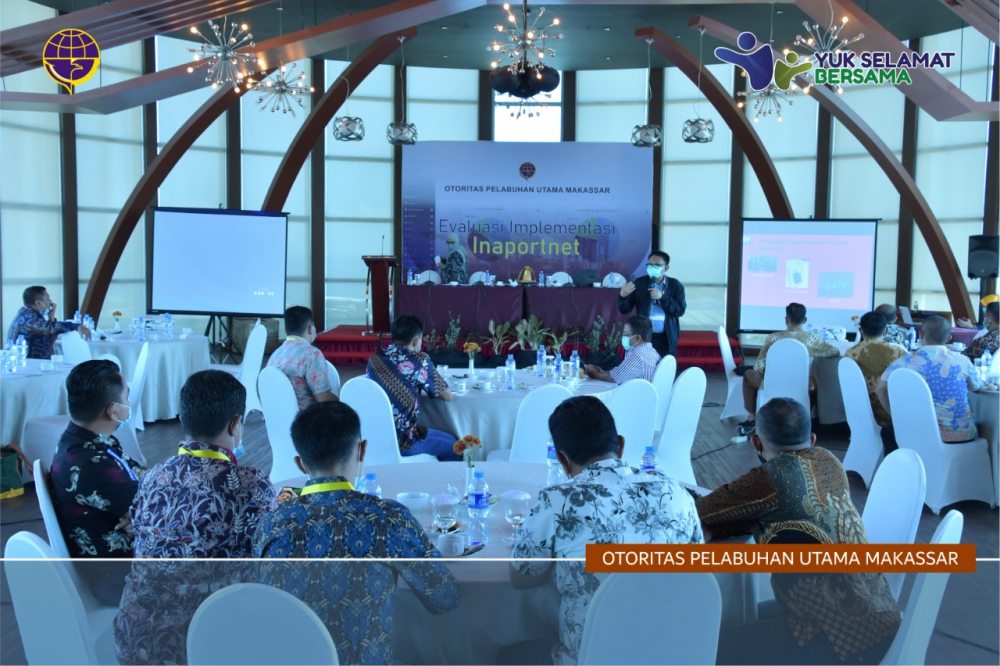 Makassar, 3 dan 4 Juni 2021– Kantor Otoritas Pelabuhan Utama Makassar melaksanakan kegiatan evaluasi implementasi penerapan aplikasi Inaportnet di Hotel Aston Makssar (3 s/d 4 Juni)
