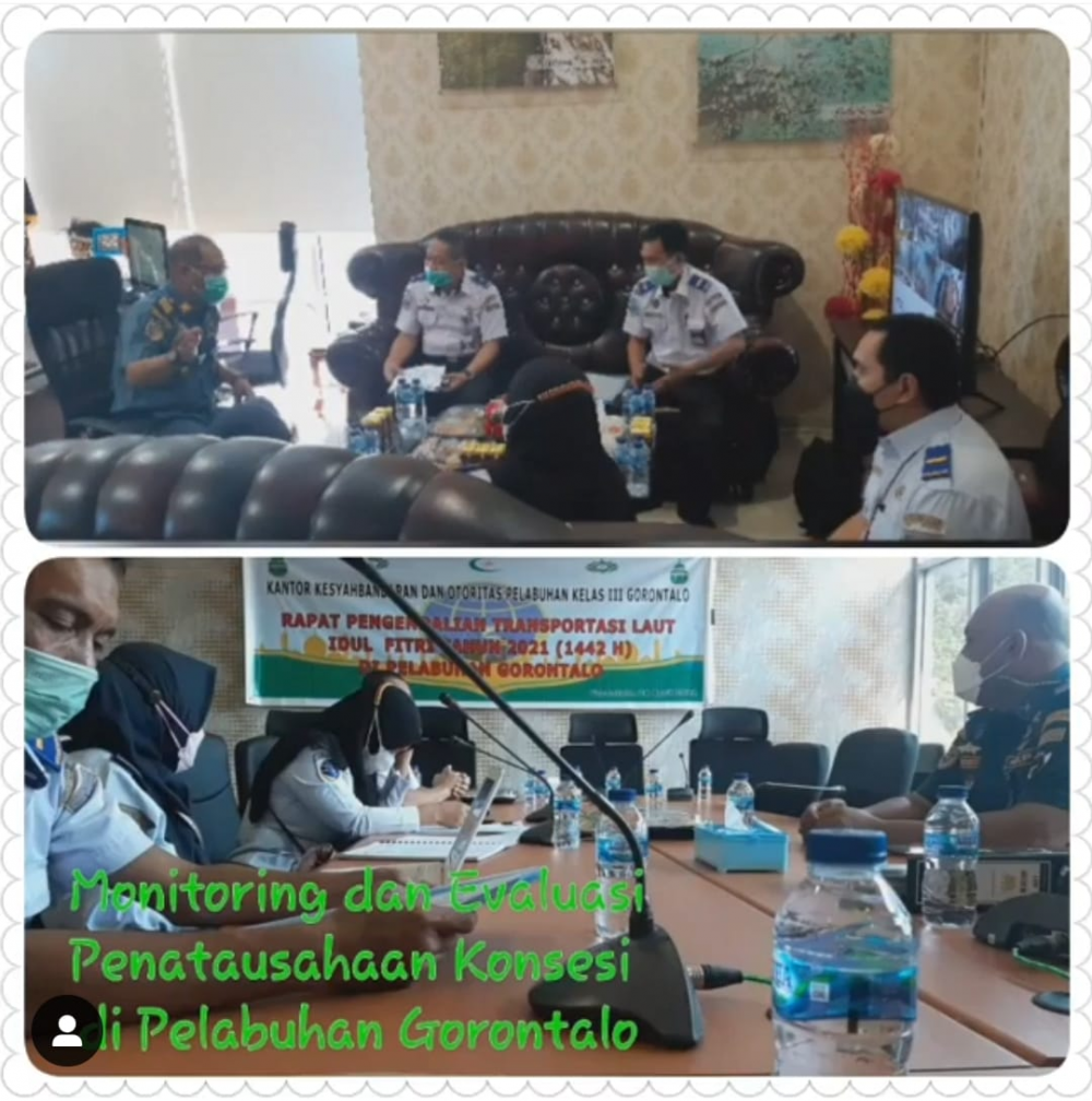 Gorontalo, 24-26 Mei 2021  Kantor Otoritas Pelabuhan Utama Makassar melaksanakan monitoring dan evaluasi terhadap penatausahaan konsesi dan Pendampingan Rekonsiliasi tahunan periode tahun 2020 di Kesyahbandaran dan Otoritas Pelabuhan (KSOP) Kelas III Goro