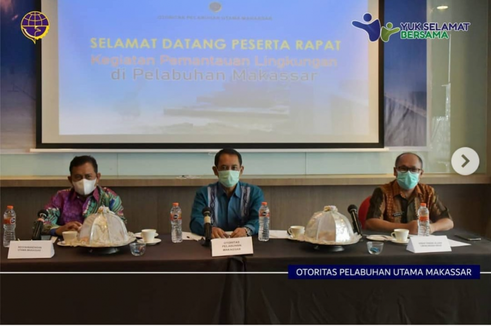 Makassar, 27 Mei 2021 Kantor Otoritas Pelabuhan Utama Makassar melaksanakan rapat Pendahuluan Kegiatan Pemantauan Lingkungan Hidup di Pelabuhan Makassar.