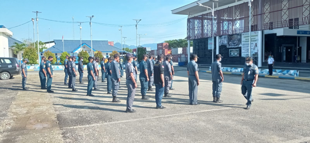 GIAT APEL PAGI DILANJUTKAN DENGAN PENGECEKAN FASILITAS PROTOKOL KESEHATAN DI PELABUHAN BABANG