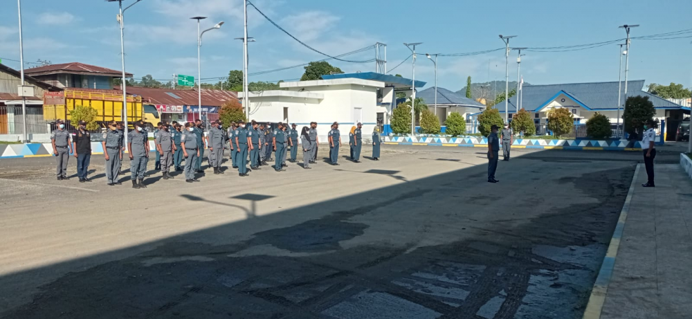 GIAT APEL PAGI DILANJUTKAN DENGAN PENGECEKAN FASILITAS PROTOKOL KESEHATAN DI PELABUHAN BABANG