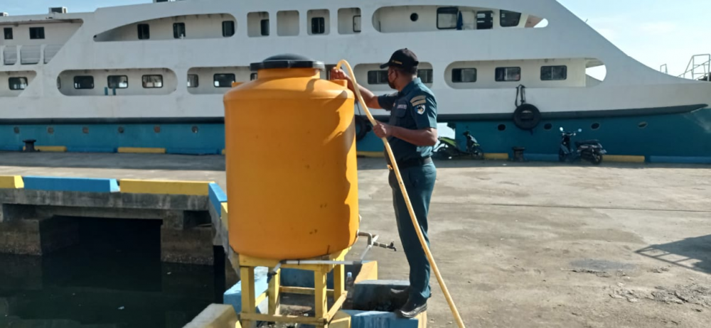 GIAT APEL PAGI DILANJUTKAN DENGAN PENGECEKAN FASILITAS PROTOKOL KESEHATAN DI PELABUHAN BABANG
