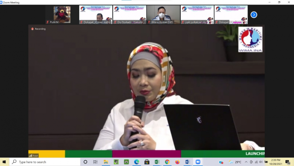 PERINGATI SUMPAH PEMUDA, WIMA INA LUNCURKAN LEGAL HELP DESK PADA WEBINAR “PENCAPAIAN PEREMPUAN INDONESIA DI SEKTOR MARITIM”