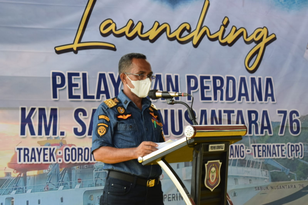 DORONG PERTUMBUHAN EKONOMI MASYARAKAT GORONTALO-TERNATE, KEMENHUB LAUNCHING KAPAL PERINTIS KM SABUK NUSANTARA 76