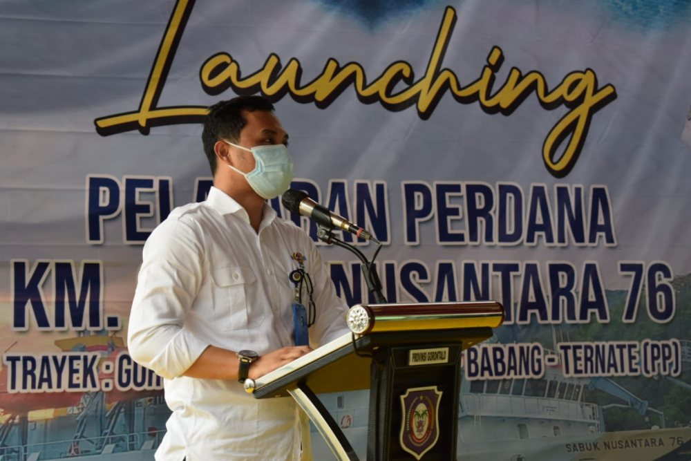 DORONG PERTUMBUHAN EKONOMI MASYARAKAT GORONTALO-TERNATE, KEMENHUB LAUNCHING KAPAL PERINTIS KM SABUK NUSANTARA 76
