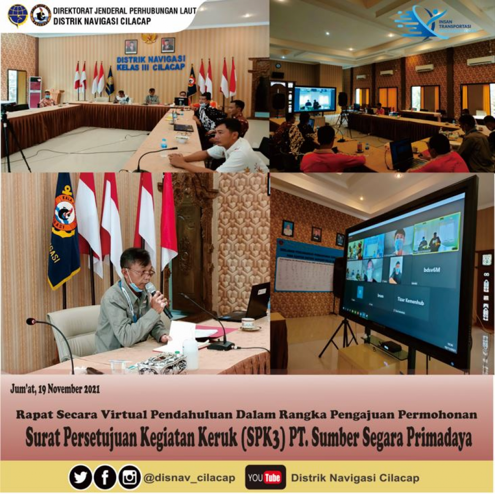 Rapat Secara Virtual Pendahuluan Dalam Rangka Pengajuan Permohonan Surat Persetujuan Kegiatan Keruk (SPK3) PT. Sumber Segara Primadaya