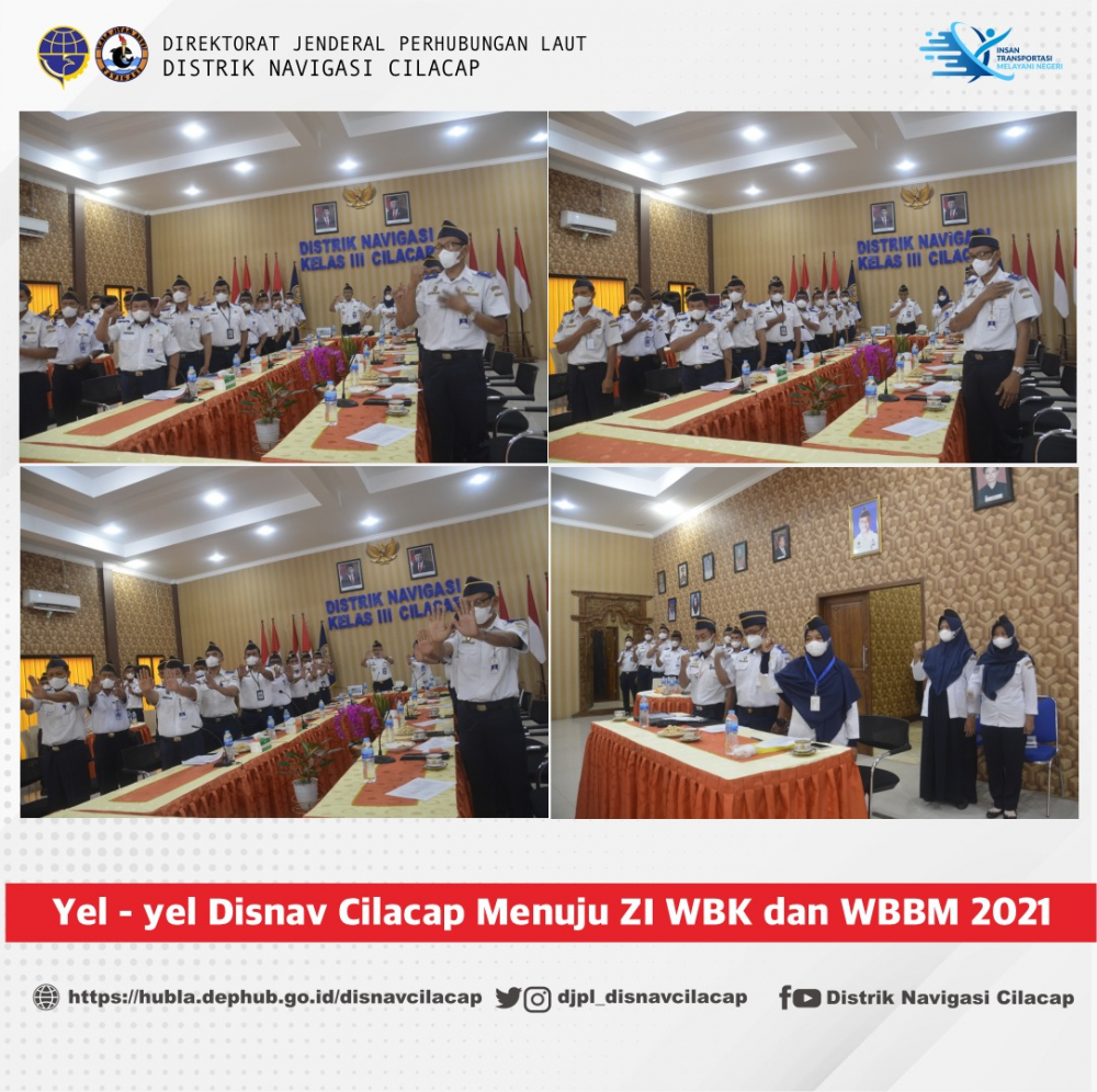 Pelaksanaan Desk Evaluasi Zona Integritas Distrik Navigasi Cilacap Menuju WBK dan WBBM Tahun 2021