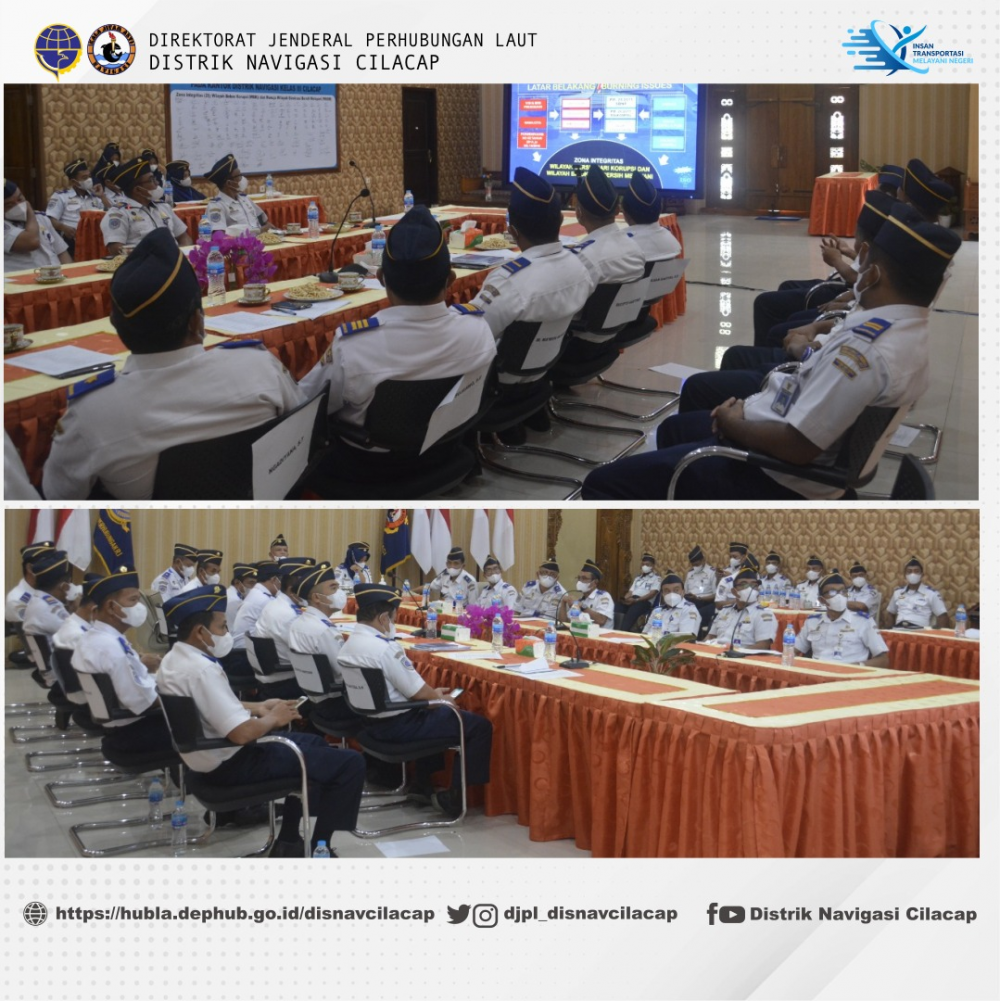 Pelaksanaan Desk Evaluasi Zona Integritas Distrik Navigasi Cilacap Menuju WBK dan WBBM Tahun 2021