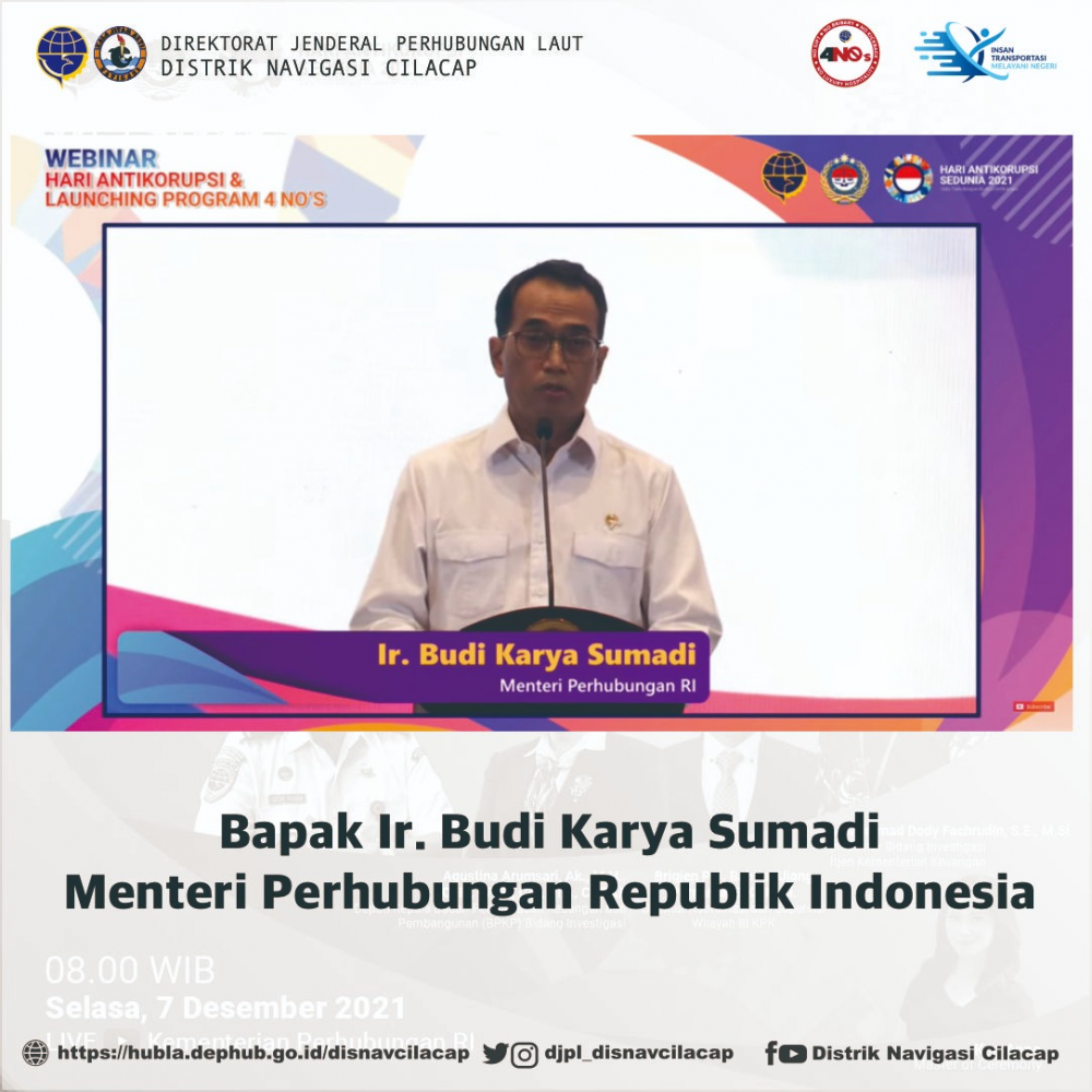 Peringatan Hari Anti Korupsi Sedunia (HAKORDIA) Tahun 2021 di Kementerian Perhubungan