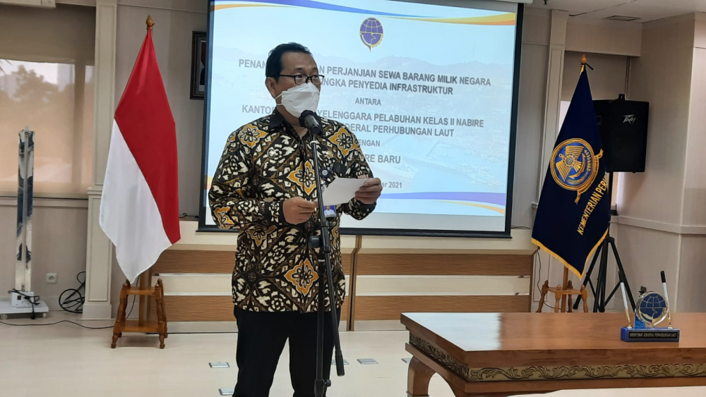 KEMENHUB DAN PT. NABIRE BARU TANDATANGANI PERJANJIAN SEWA PENGGUNAAN FASPEL PELABUHAN NABIRE PAPUA