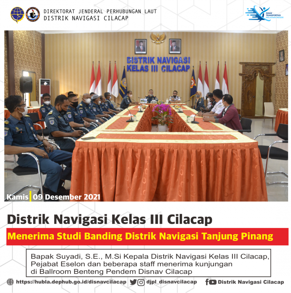 Kunjungan Studi Banding Tim Distrik Navigasi Tanjung Pinang ke Disnav Cilacap