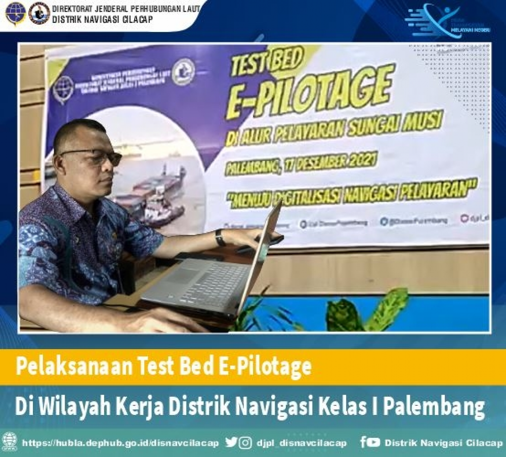 Disnav Cilacap menghadiri Pelaksanaan Test Bed E-Pilotage secara virtual melalui Aplikasi Zoom Meeting
