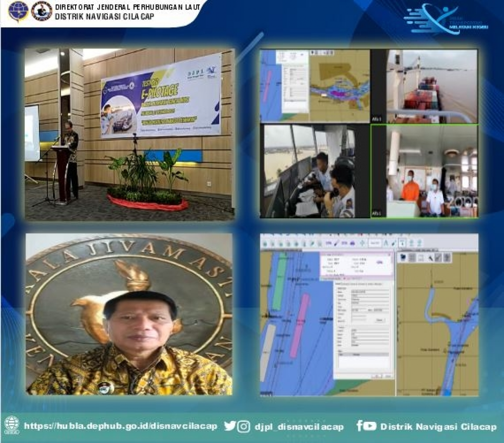 Disnav Cilacap menghadiri Pelaksanaan Test Bed E-Pilotage secara virtual melalui Aplikasi Zoom Meeting