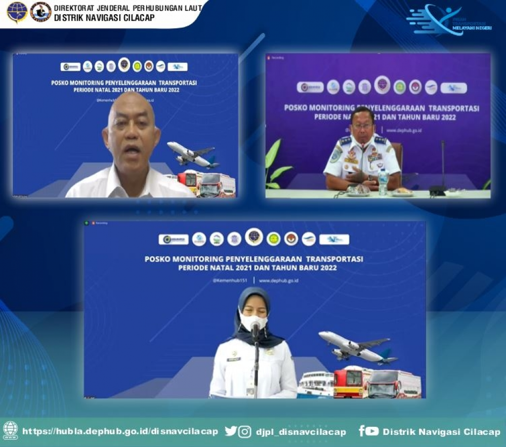 Pembukaan Posko Monitoring Penyelenggaraan Transportasi Periode Natal 2021 dan Tahun Baru 2022 secara virtual melalui Aplikasi Zoom Meeting
