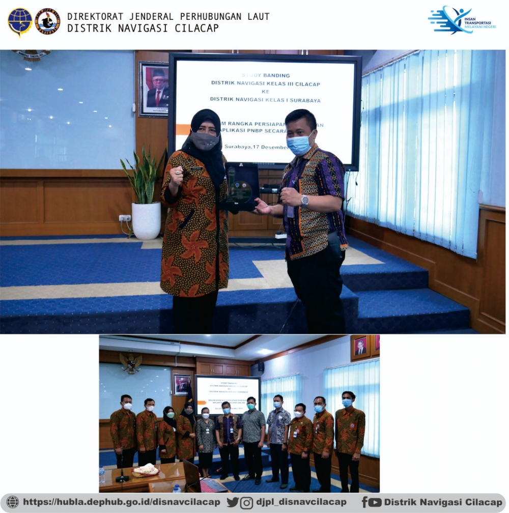 Studi Banding Distrik Navigasi Kelas III Cilacap ke Distrik Navigasi Kelas I Surabaya terkait Persiapan Penerapan Pemungutan Jasa Kenavigasian PNBP secara Online