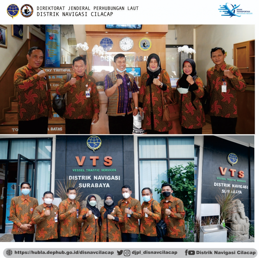 Studi Banding Distrik Navigasi Kelas III Cilacap ke Distrik Navigasi Kelas I Surabaya terkait Persiapan Penerapan Pemungutan Jasa Kenavigasian PNBP secara Online