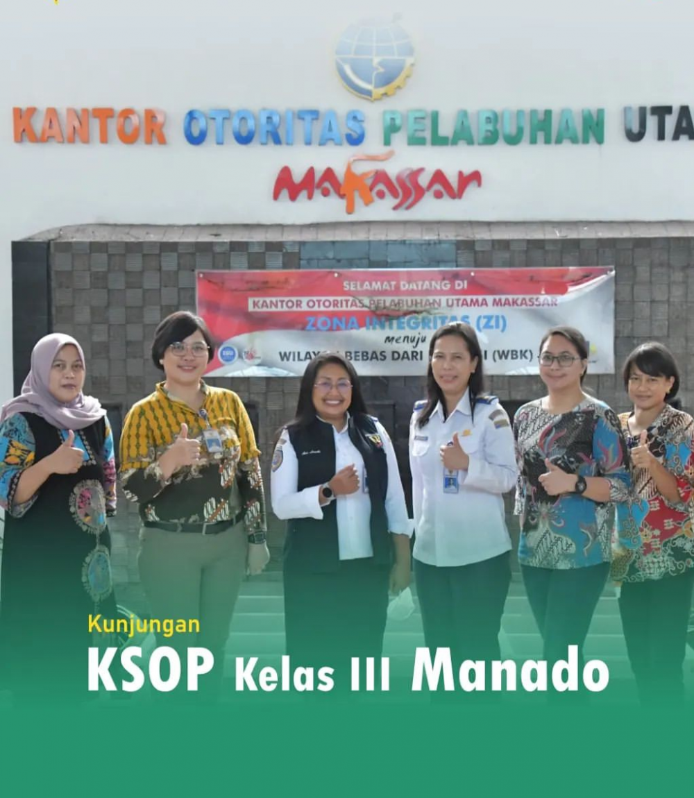 Kantor Otoritas Pelabuhan Utama Makassar menerima kunjungan KSOP Kelas III Manado terkait penatausahaan PNBP dan Diskusi persiapan Addendum Perjanjian Konsesi KSOP Kelas III Manado