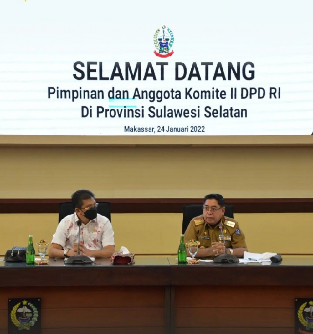 Kunjungan Kerja Komite II DPD RI Ke Pemerintah Provinsi Sulawesi Selatan