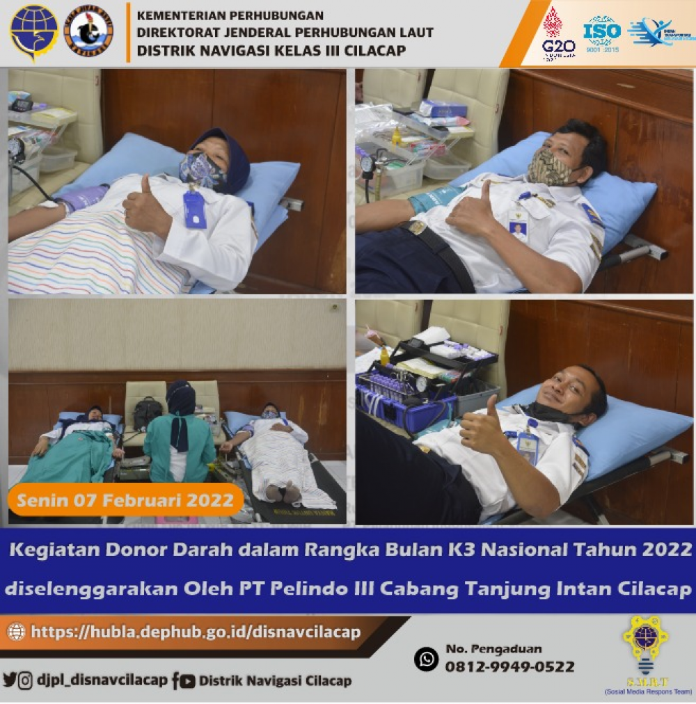 Donor Darah dalam rangka Peringatan Bulan K3 Tahun 2022, Senin 07 Februari 2022