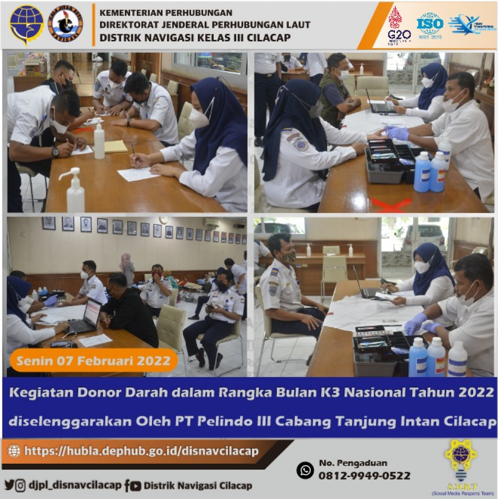 Donor Darah dalam rangka Peringatan Bulan K3 Tahun 2022, Senin 07 Februari 2022