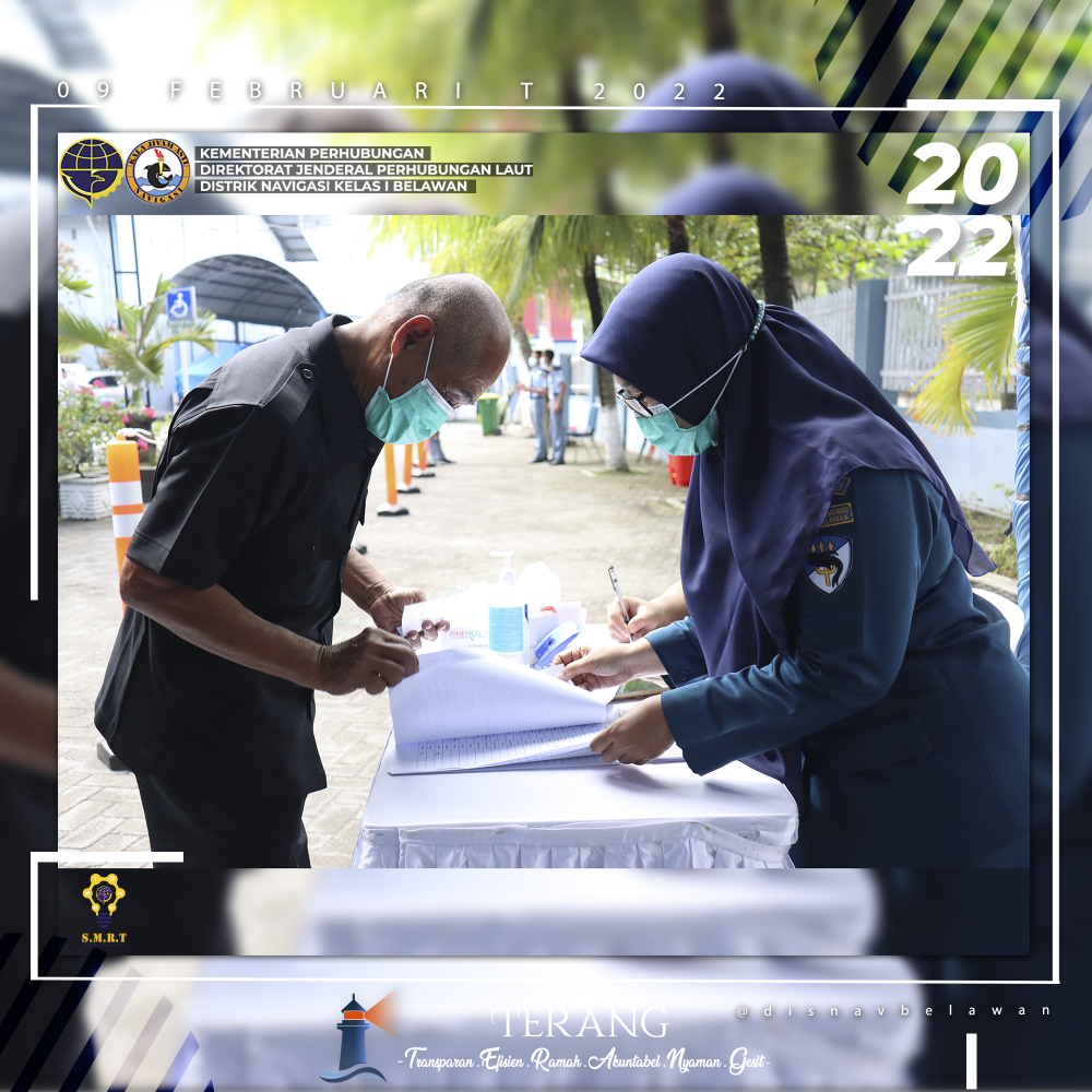 Distrik Navigasi Kelas I Belawan gelar Vaksinasi Dosis Ketiga (Booster) bekerjasama dengan Kantor Kesehatan Pelabuhan Kelas I Medan