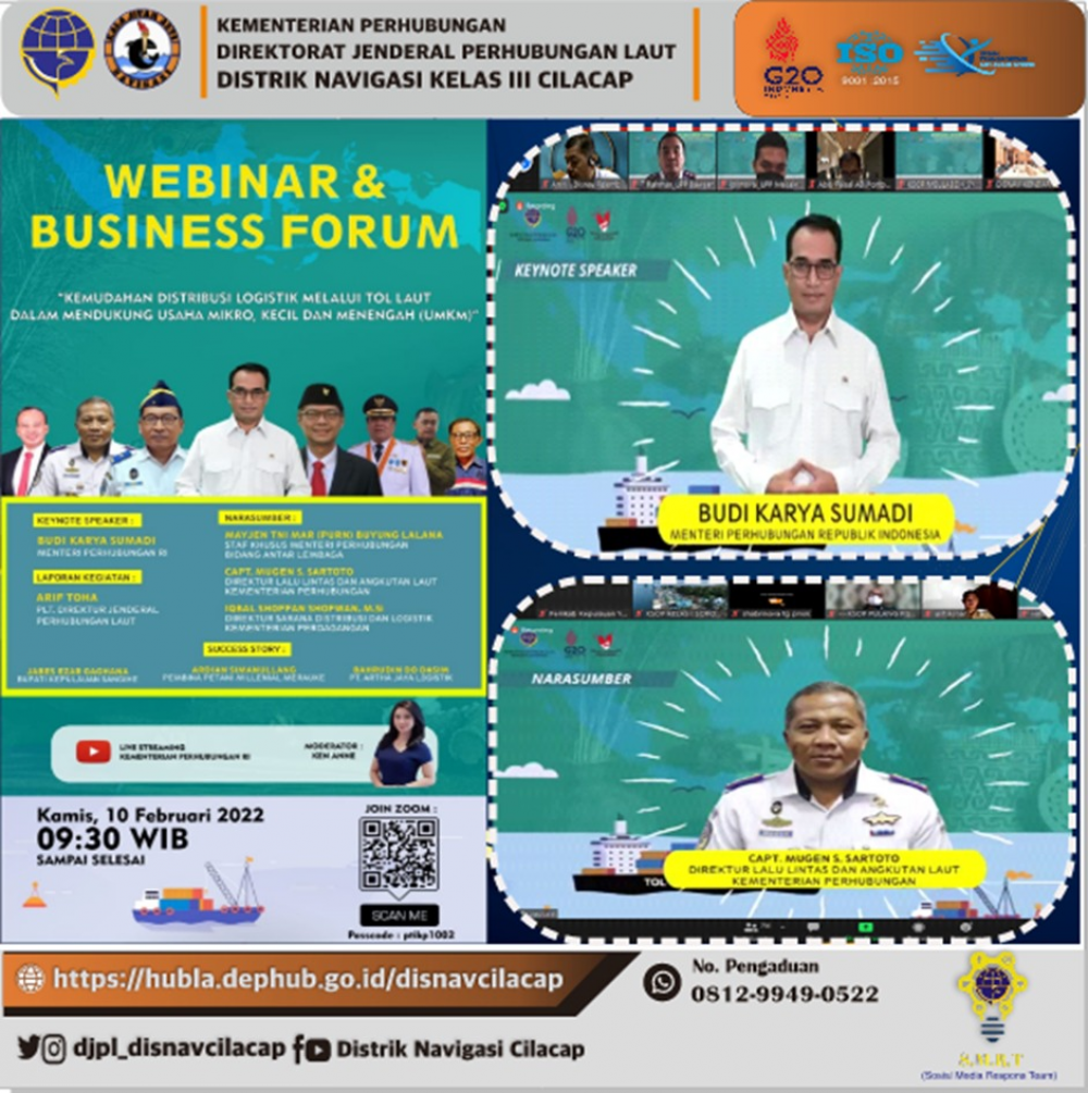 Webinar Kemudahan Distribusi Logistik Melalui Tol Laut dalam Mendukung UMKM
