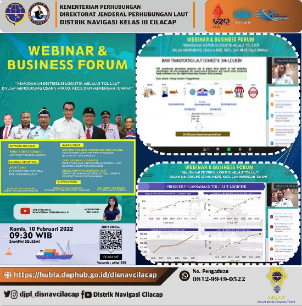 Webinar Kemudahan Distribusi Logistik Melalui Tol Laut dalam Mendukung UMKM