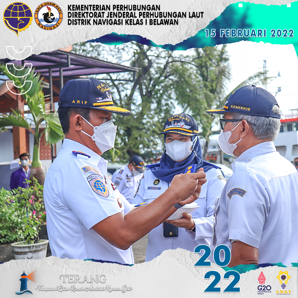KEGIATAN APEL PENYEMATAN PANGKAT PENGABDIAN DAN PELEPASAN SERTA PERSIAPAN PURNA BAKTI DI LINGKUNGAN DISTRIK NAVIGASI KELAS I BELAWAN