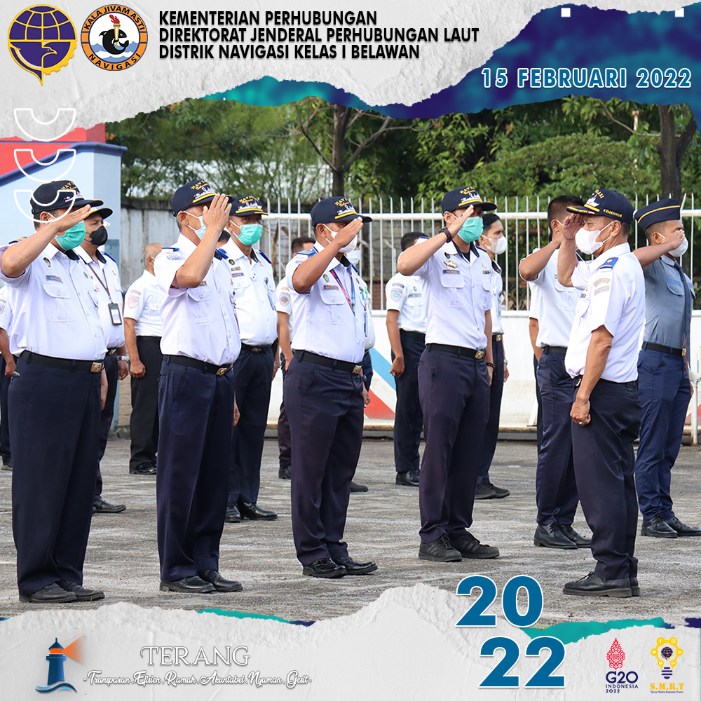 KEGIATAN APEL PENYEMATAN PANGKAT PENGABDIAN DAN PELEPASAN SERTA PERSIAPAN PURNA BAKTI DI LINGKUNGAN DISTRIK NAVIGASI KELAS I BELAWAN