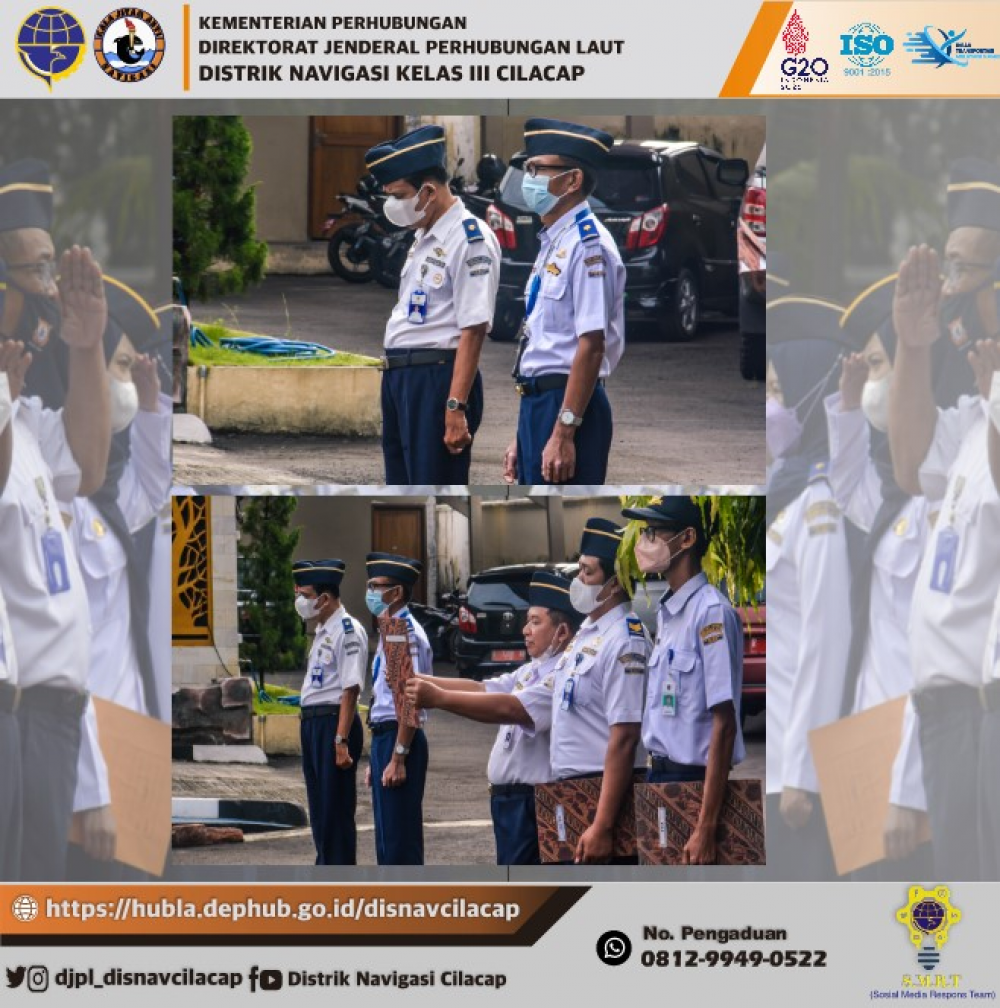 Kegiatan Apel Distrik Navigasi Kelas III Cilacap, Hari Senin Tanggal 21 Februari 2022