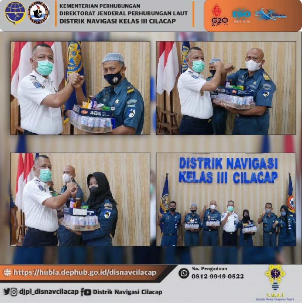 Penyerahan Vitamin Penambah Daya Tahan Tubuh Kepada Pegawai Distrik Navigasi Kelas III Cilacap, Secara Simbolis ( 23/02/2022)