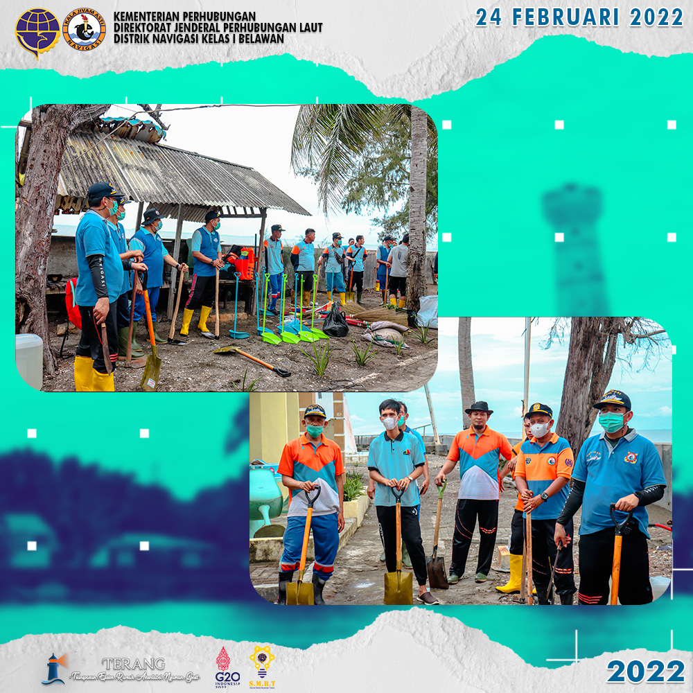 KEGIATAN KERJA BAKTI DAN PENANAMAN POHON DI LOKASI MENARA SUAR NIPAH LARANGAN DSI.315 SEBAGAI PINTU GERBANG KESELAMATAN PELAYARAN