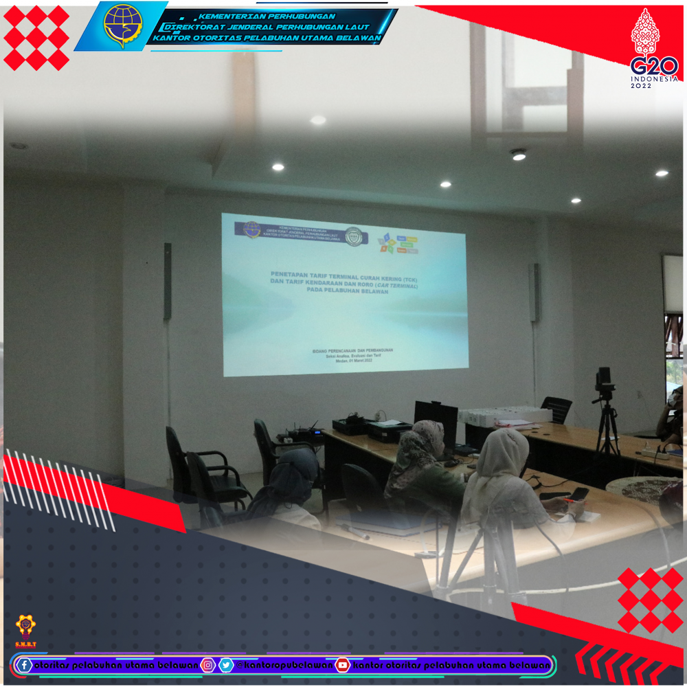 “Pembahasan Penetapan Tarif Terminal Curah Kering (TCK) di Terminal Ujung Baru Kade 111-113 dan Ex Gudang 201 dan Tarif Car Terminal (Roro) di Terminal Belawan Lama Kade 004-005 dan Ex Gudang 004-005 di Pelabuhan Belawan”