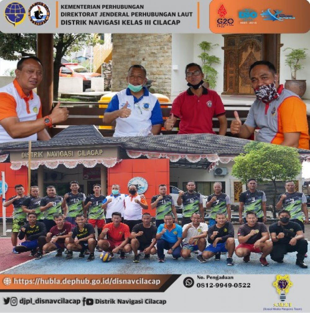 Tingkatkan Persahabatan, Distrik Navigasi Cilacap Dan Badan SAR Nasional Cilacap Gelar Olahraga Bersama Bola Voli (Hari Jum’at, 04 Maret 2022)