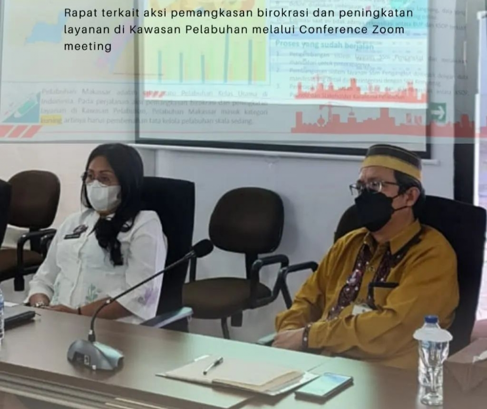 Rapat Evaluasi 10 Pelabuhan Prioritas Target Aksi Stranas PK Tahun 2021-2022 Terkait Aksi Pemangkasan Dan Peningkatan Pelayanan Di Kawasan Pelabuhan Melalui Virtual Zoom Meeting