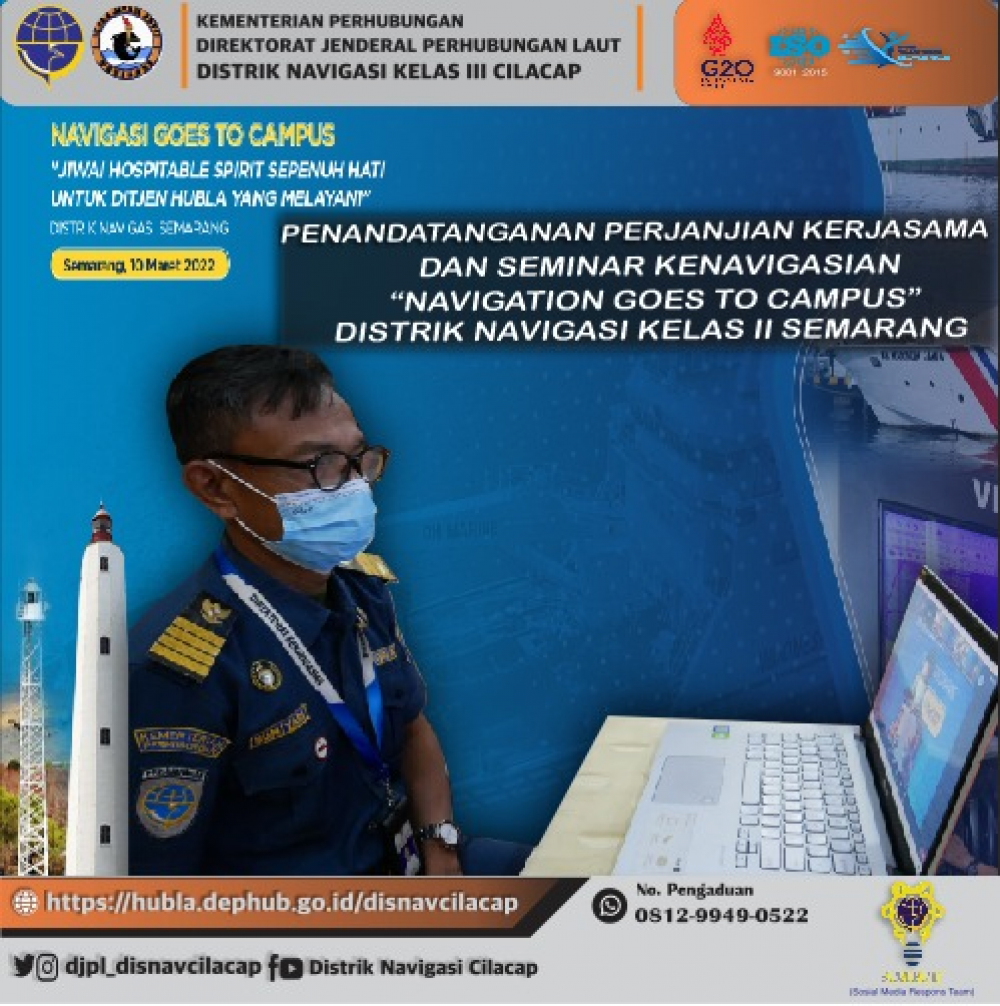 Penandatanganan Perjanjian Kerjasama (PKS) Dan Seminar Kenavigasian (Navigation Goes To Campus) Kamis 10 Maret 2022