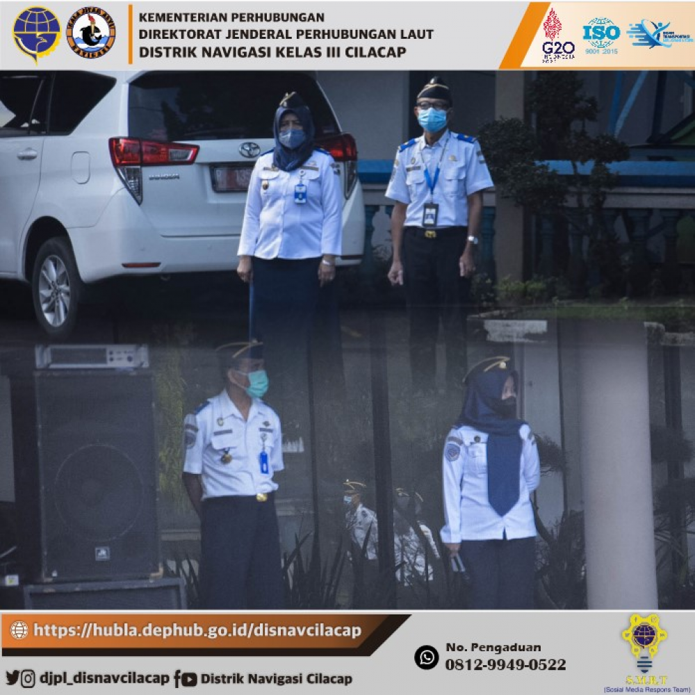 Apel Pagi Pegawai Distrik Navigasi Cilacap,pada Halaman Kantor Distrik Navigasi, Hari Senin (14 Maret 2022 )