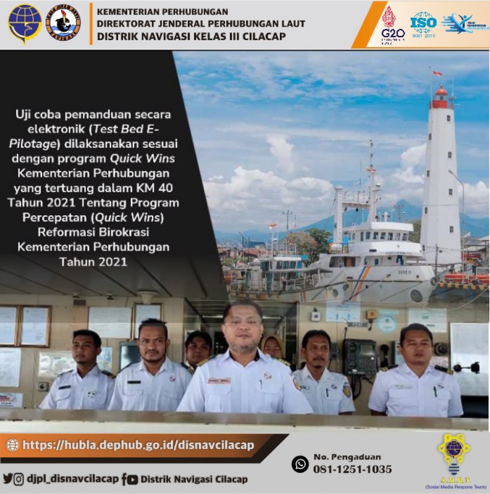 Uji Coba Pemanduan Kapal Secara Elektronik (Test Bed E-Pilotage) Di Distrik Navigasi Kelas II Semarang ( Rabu , 16 Maret 2022 )