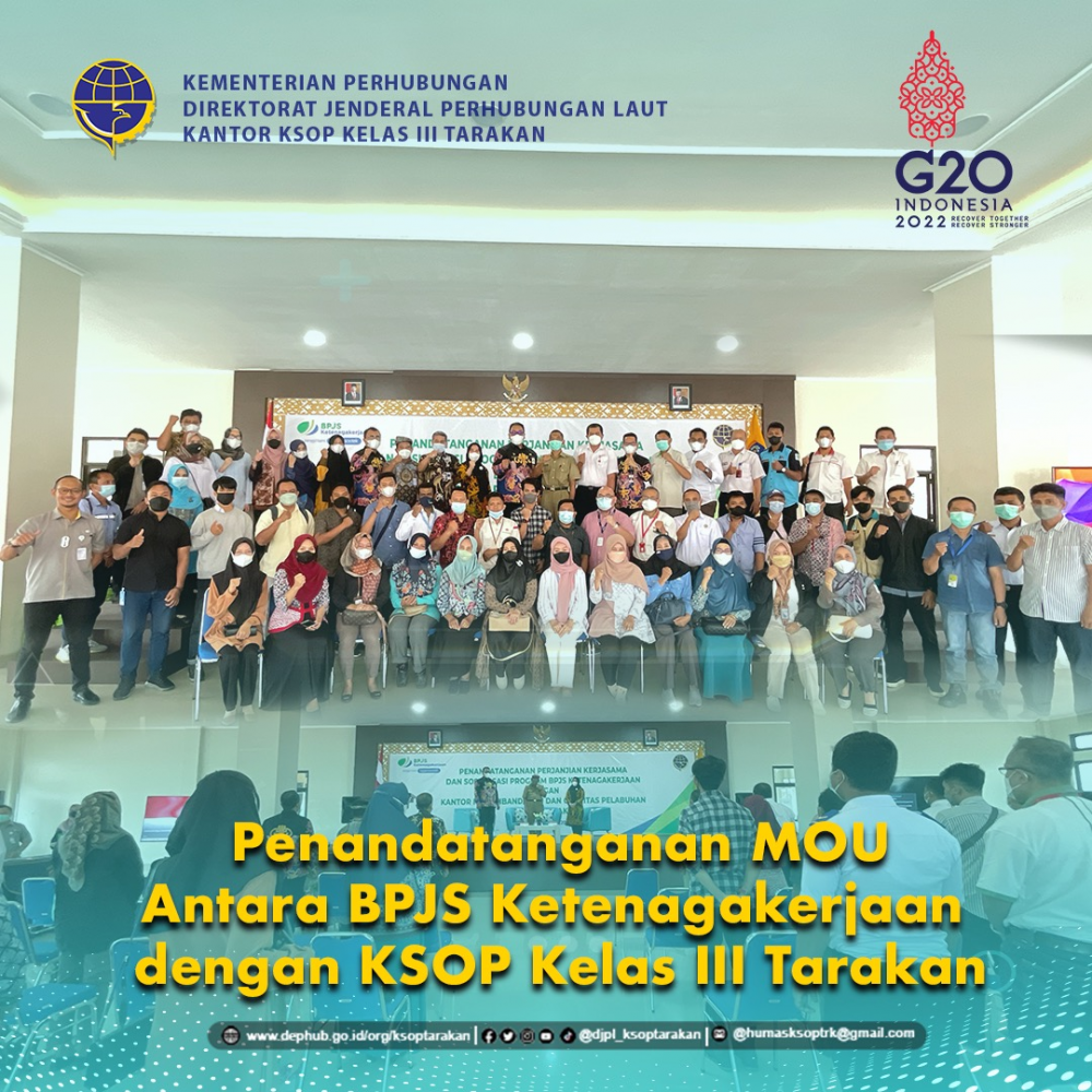 Penandatanganan MOU Antara BPJS Ketenagakerjaan dengan KSOP Kelas III Tarakan