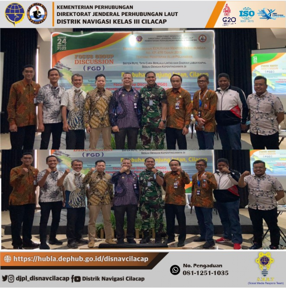 FGD Rencana Revisi/Perubahan Keputusan Menteri Perhubungan No KP.476 Tahun 2015 Tentang Penetapan Alur Pelayaran Di Pelabuhan Tanjung Intan Cilacap