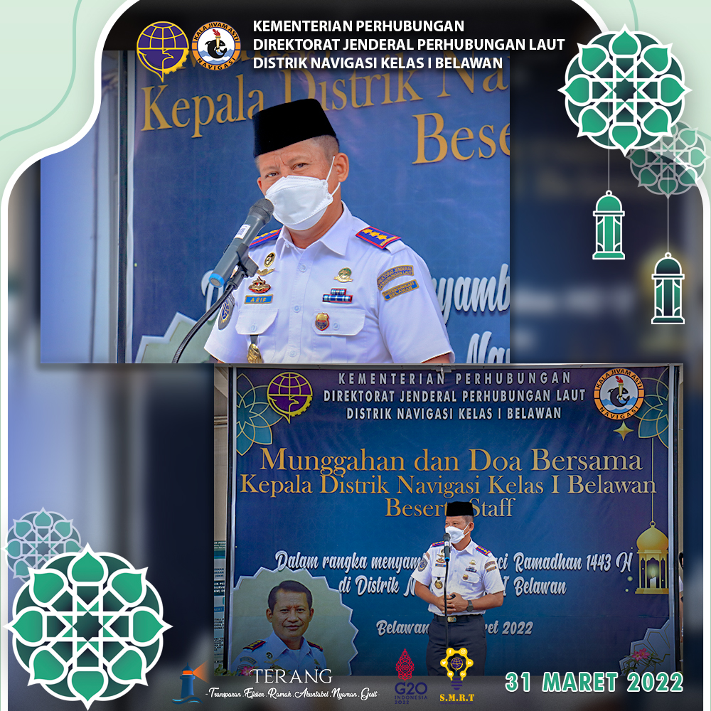 SAMBUT BULAN SUCI RAMADHAN, DISTRIK NAVIGASI KELAS I BELAWAN ADAKAN TRADISI MUNGGAHAN DAN DOA BERSAMA